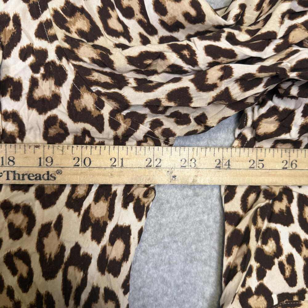 Chico's Women's Size 2, 12/14 L, Animal Print Tan Black Button Down Shirt Top - Picture 3 of 7
